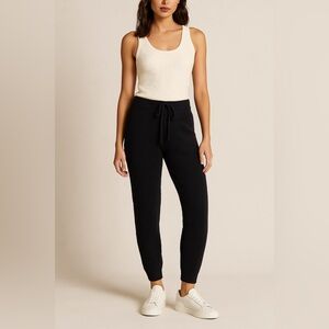 Serenity Joggers Women's Medium Black Lounge Athleisure Chenille Soft Minimal